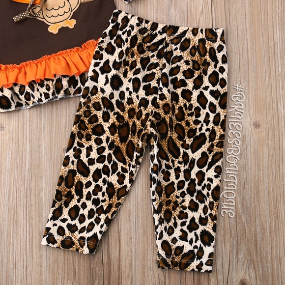 Animal Print Toddler Boutique Ruffle Outfit Set - Picture 5 of 5